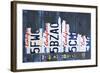 Los Angeles Skyline License Plate Art-Design Turnpike-Framed Giclee Print