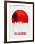 Los Angeles Skyline Red-null-Framed Art Print
