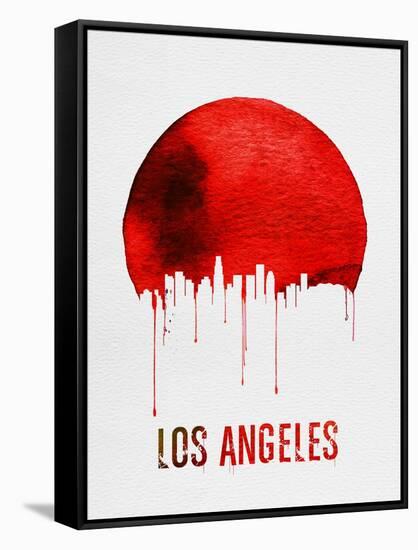 Los Angeles Skyline Red-null-Framed Stretched Canvas