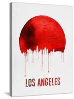 Los Angeles Skyline Red-null-Stretched Canvas