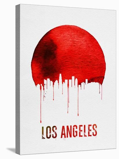 Los Angeles Skyline Red-null-Stretched Canvas