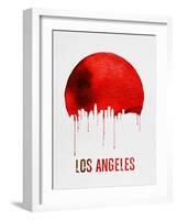 Los Angeles Skyline Red-null-Framed Art Print