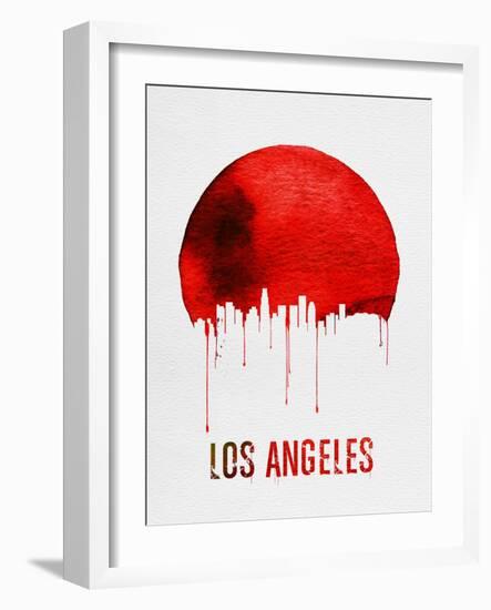 Los Angeles Skyline Red-null-Framed Art Print