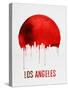 Los Angeles Skyline Red-null-Stretched Canvas