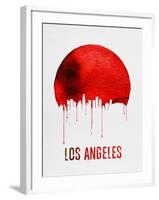 Los Angeles Skyline Red-null-Framed Art Print