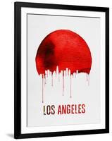 Los Angeles Skyline Red-null-Framed Art Print