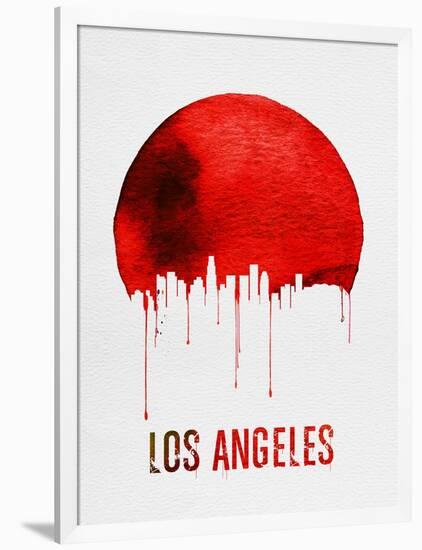 Los Angeles Skyline Red-null-Framed Art Print