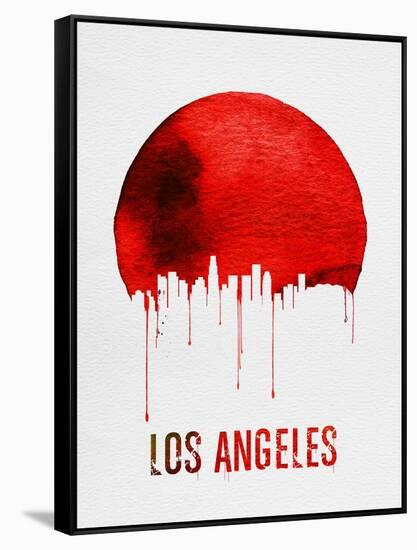 Los Angeles Skyline Red-null-Framed Stretched Canvas