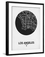 Los Angeles Street Map Black on White-NaxArt-Framed Art Print