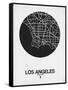 Los Angeles Street Map Black on White-NaxArt-Framed Stretched Canvas