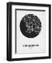 Los Angeles Street Map Black on White-NaxArt-Framed Art Print