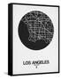 Los Angeles Street Map Black on White-NaxArt-Framed Stretched Canvas