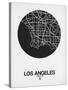 Los Angeles Street Map Black on White-NaxArt-Stretched Canvas