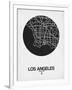 Los Angeles Street Map Black on White-NaxArt-Framed Art Print