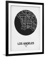 Los Angeles Street Map Black on White-NaxArt-Framed Art Print