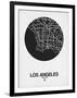 Los Angeles Street Map Black on White-NaxArt-Framed Art Print