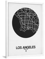 Los Angeles Street Map Black on White-NaxArt-Framed Art Print