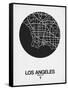 Los Angeles Street Map Black on White-NaxArt-Framed Stretched Canvas