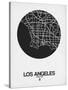 Los Angeles Street Map Black on White-NaxArt-Stretched Canvas