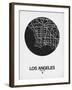 Los Angeles Street Map Black on White-NaxArt-Framed Art Print