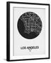 Los Angeles Street Map Black on White-NaxArt-Framed Art Print