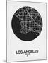 Los Angeles Street Map Black on White-NaxArt-Mounted Art Print
