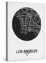 Los Angeles Street Map Black on White-NaxArt-Stretched Canvas