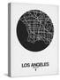 Los Angeles Street Map Black on White-NaxArt-Stretched Canvas