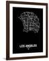 Los Angeles Street Map Black-NaxArt-Framed Art Print