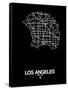 Los Angeles Street Map Black-NaxArt-Framed Stretched Canvas