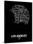 Los Angeles Street Map Black-NaxArt-Stretched Canvas