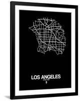 Los Angeles Street Map Black-NaxArt-Framed Art Print