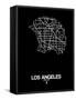 Los Angeles Street Map Black-NaxArt-Framed Stretched Canvas