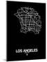 Los Angeles Street Map Black-NaxArt-Mounted Art Print