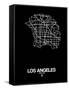 Los Angeles Street Map Black-NaxArt-Framed Stretched Canvas