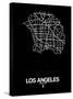 Los Angeles Street Map Black-NaxArt-Stretched Canvas