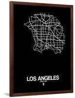 Los Angeles Street Map Black-NaxArt-Framed Art Print