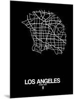 Los Angeles Street Map Black-NaxArt-Mounted Art Print