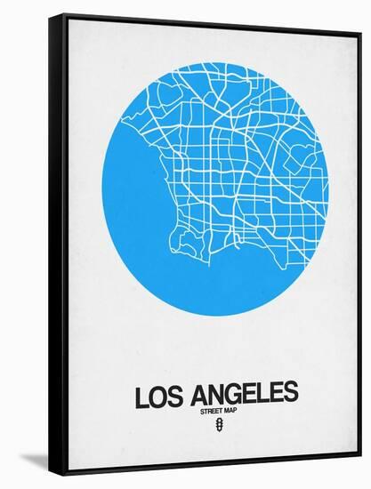 Los Angeles Street Map Blue-null-Framed Stretched Canvas