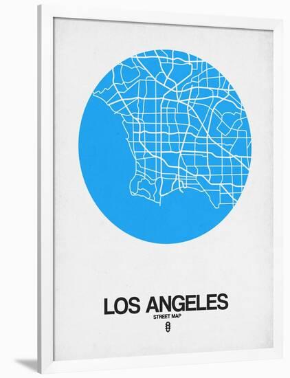 Los Angeles Street Map Blue-null-Framed Art Print