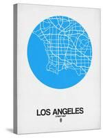 Los Angeles Street Map Blue-NaxArt-Stretched Canvas