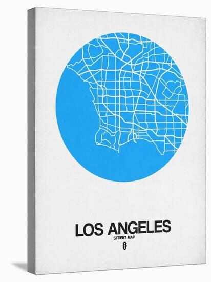 Los Angeles Street Map Blue-NaxArt-Stretched Canvas