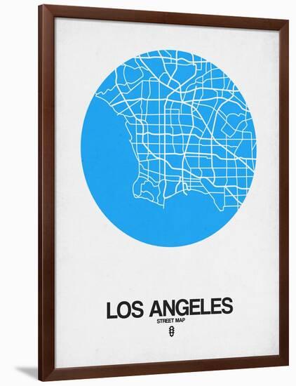 Los Angeles Street Map Blue-NaxArt-Framed Art Print