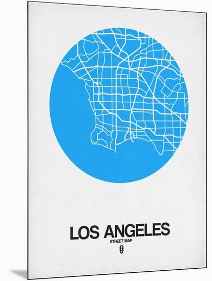 Los Angeles Street Map Blue-NaxArt-Mounted Art Print