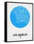 Los Angeles Street Map Blue-NaxArt-Framed Stretched Canvas