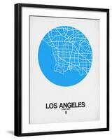 Los Angeles Street Map Blue-NaxArt-Framed Art Print