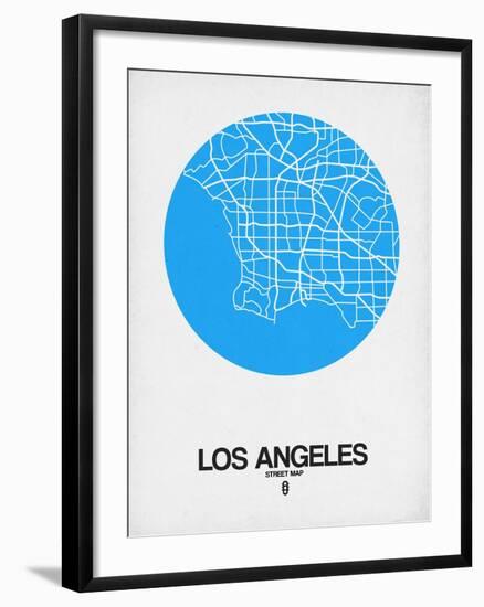 Los Angeles Street Map Blue-NaxArt-Framed Art Print