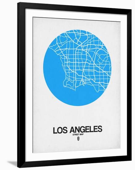 Los Angeles Street Map Blue-NaxArt-Framed Art Print