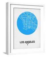 Los Angeles Street Map Blue-NaxArt-Framed Art Print