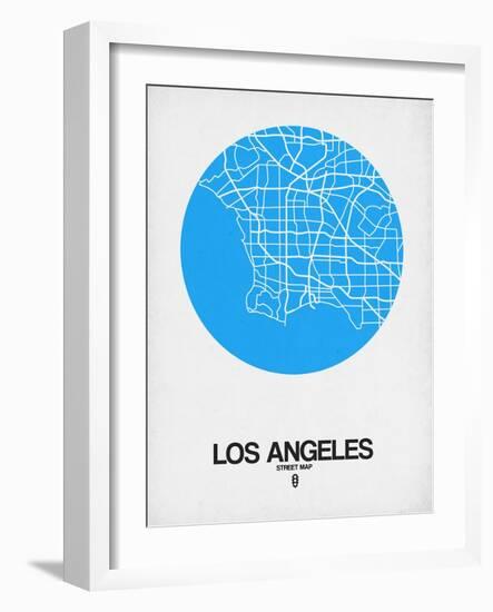 Los Angeles Street Map Blue-NaxArt-Framed Art Print